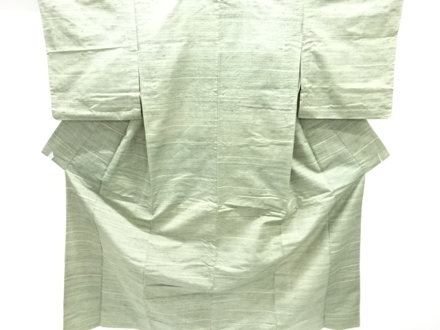 JAPANESE KIMONO / ANTIQUE HITOE KIMONO / TSUMUGI / WOVEN STRIPE